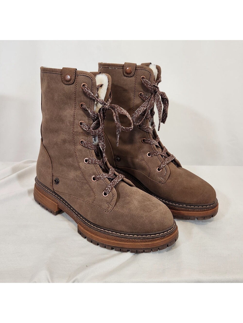 Roxy Bruna 2  Brown Suede  Lace-Up Boots Women's 10M